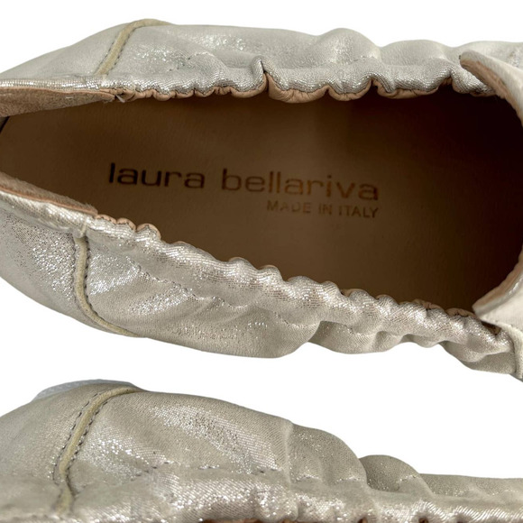 Laura Bellariva Gold Metallic Slip-On Sneaker European Size 37 EUC - Picture 2 of 10